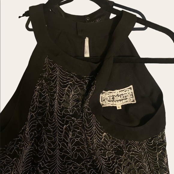 Black and Gold Pink Martini Blouse - Picture 3 of 3